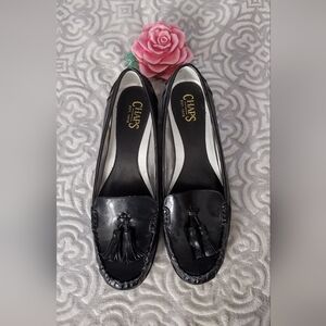 Chaps Black Tasseled "Patsy" Loafers Size 10B